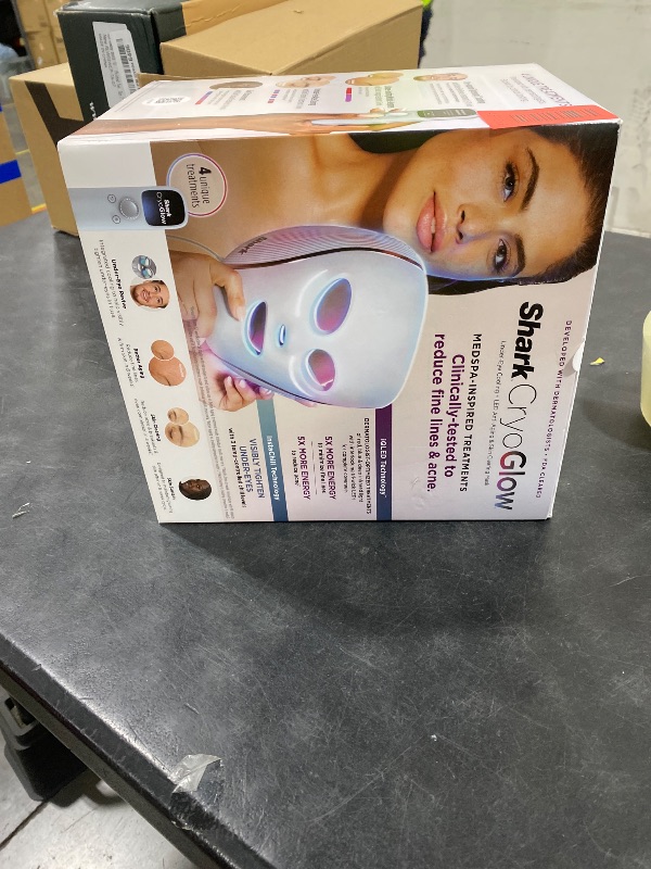 Photo 1 of Shark CryoGlow LED Face Mask with Under-Eye Cooling, Anti-Ageing & Blemish Repair, Red & Blue LED, Infrared Light Therapy, USB-C, Remote Control, Storage Bag, Blue Frost, FW312