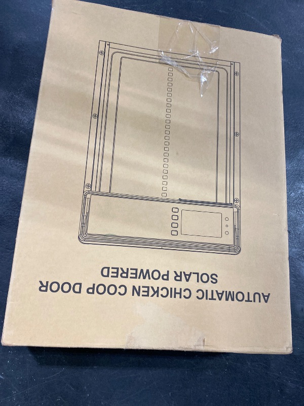 Photo 1 of Automatic Chicken Coop Door Solar Powered, LCD Display Chicken Door with Timer & Light Sensor, 4 Modes Automatic Chicken Door Solar, Anti-Pinch & Weather Proof Coop Door with Remote Control