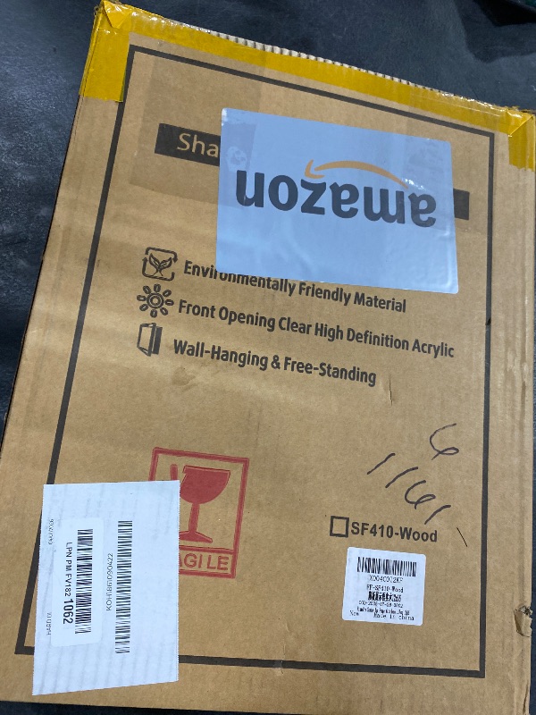 Photo 1 of FramePro Shadow Box Frame Display Case 12x16 with Removable Shelves, Deep Memory Box Trinket Knick Knack Shelf Cabinet for Collector, Keepsake Coins Military Medals Wedding Flowers Real Wood