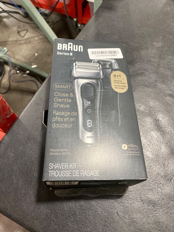 Photo 1 of Braun Series 8 Electric Razor for Men, with 4+1 Shaving Elements & Precision Long Hair Trimmer, Close & Gentle Even on Dense Beards, Wet & Dry Electric Razor with 60min Runtime, 8517s Galvano Silver