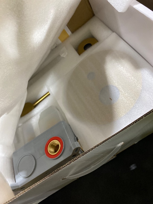 Photo 1 of BESy Shower System with 10 Inch Round Rain Shower Head and Handheld Wall Mounted, High Pressure Rainfall Shower Faucet Fixture Combo Set with 2 in 1 Handheld Showerhead for Bathroom, Brushed Gold