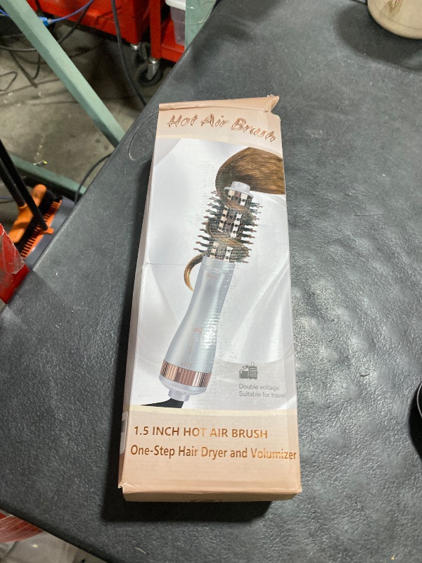 Photo 1 of 1.5 Inch Barrel (2.8’’ Plus Bristles) Dual Voltage(110~250V) Round Brush Blow Dryer, Hair Dryer Brush with European Plug Adapter, 4-in-1 Negative Ionic One Step Volumizer Dryer