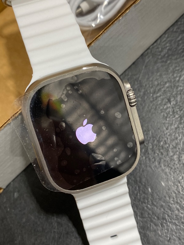 Photo 1 of Apple Watch Ultra 2 [GPS + Cellular, 49mm] - Titanium Case With White Ocean Band, One Size (Renewed)