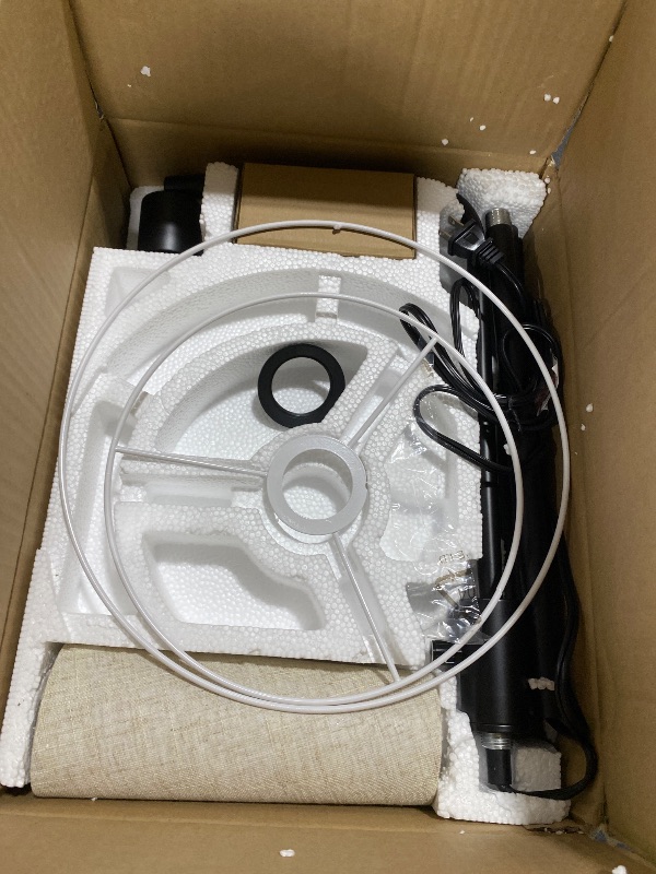 Photo 1 of ?Upgraded? Dimmable Floor Lamp, 1000 Lumens LED Edison Bulb Included, Arc Black Floor Lamps for Living Room Modern Standing Lamp with White Shade, Tall Lamps for Living Room Bedroom Office Dining Room