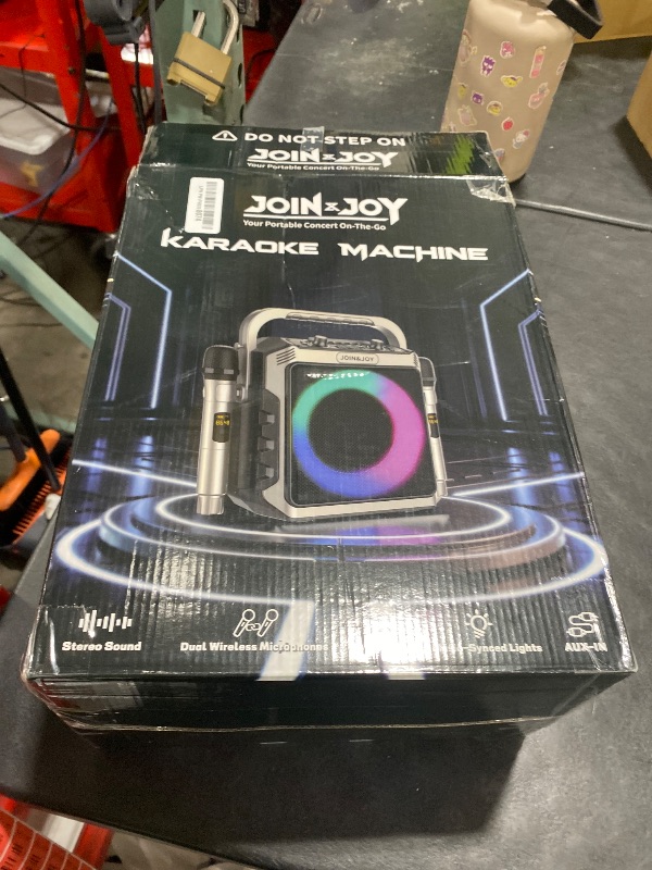 Photo 1 of Portable Karaoke Machine, with Wireless Microphones, Bluetooth Party Speaker with LED Lights, Loud Subwoofer, USB/AUX, Outdoor Karaoke Speaker for Adults & Kids, Home & Party