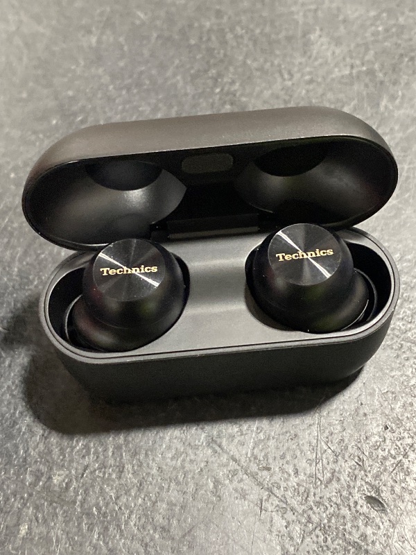 Photo 1 of Technics Reference Class Hi-Fi Wireless Earbuds, Dolby Atmos, Head Tracking, Adaptive Noise Cancelling, 3 Device Multipoint, 10-hr Battery, Wireless Charging, in Ear Headphones - EAH-AZ100-K (Black)