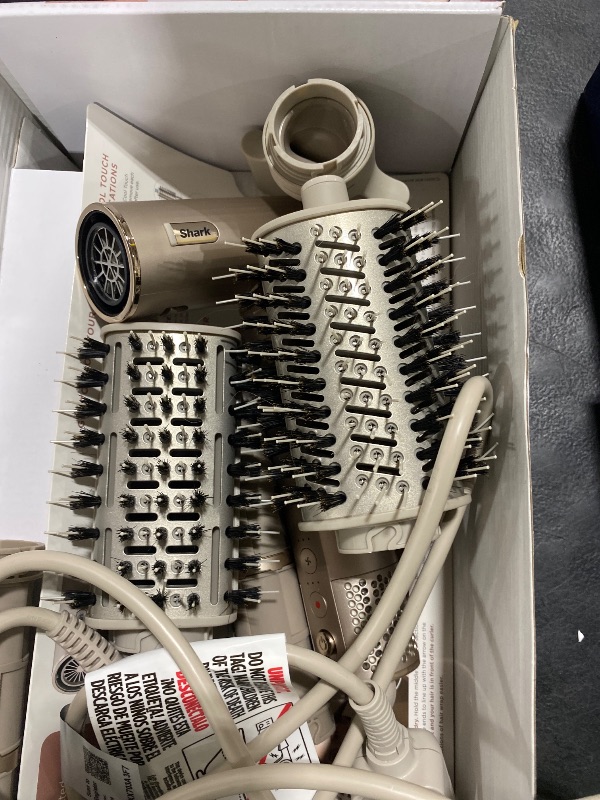 Photo 1 of Shark FlexStyle Air Styling & Drying System, Powerful Hair Dryer Brush & Multi-Styler with Auto-Wrap Curlers, Paddle Brush, Oval Brush, Concentrator Attachment, Stone, HD430