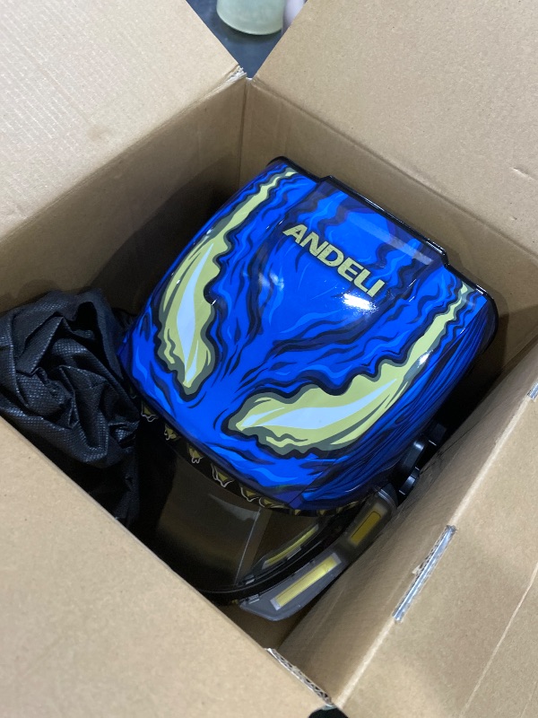 Photo 1 of ANDELI Welding Helmet - Panoramic 180° View 3.94"X3.74",True Color Auto Darkening Welding Helmet with Light, 6 Arc Sensor, 4/5-8/9-13 Type-C Charging MONERDB-LED