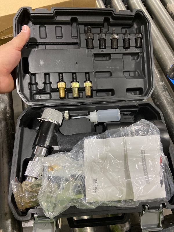 Photo 1 of Proster Pneumatic Hydraulic Rivet Nut Set - 3086LBF Heavy-Duty Riveters Setting Kit for M4 M5 M6 M8 M10 1/4" 5/16" 3/8" Nuts with Storage Case (Black)