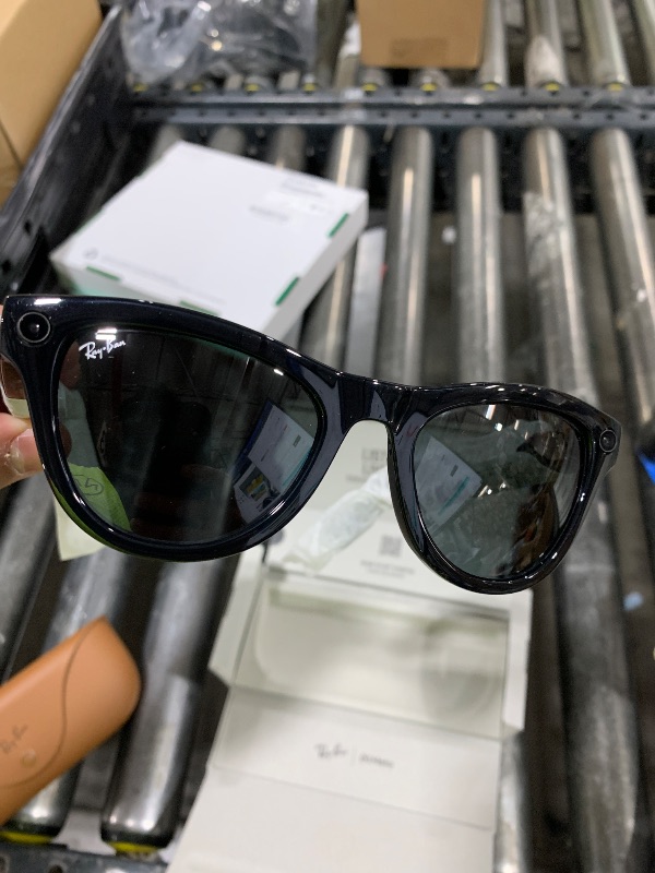 Photo 1 of Ray-Ban Meta (Gen 1), Skyler, Shiny Black | Smart AI Glasses for Men, Women — 12 MP Ultra-Wide Camera, Open-Ear Speakers for Audio, Video Recording and Bluetooth — Green Lenses — Wearable Technology