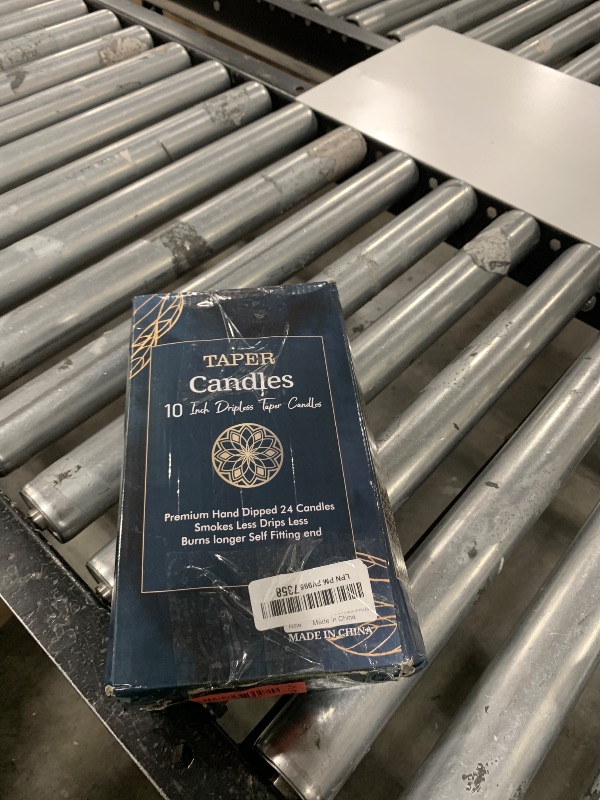 Photo 1 of 10 Inch Ivory Taper Candles, 24 Pack Bulk Unscented Elegant Dinner Candles for Wedding, Valentine's Day, Table Decor - 7-8 Hour Burn - Paraffin Wax with Cotton Wicks