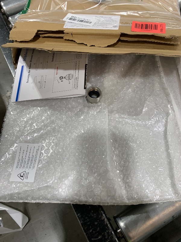 Photo 1 of Hibbent Thickness Metal Rain Shower Head, 12 Inch High Pressure Shower Heads, Square Large Bathroom Rainfall Shower Head with Adjustable Brass Ball Joint, Waterfall Full Body Coverage, Brushed Nickel