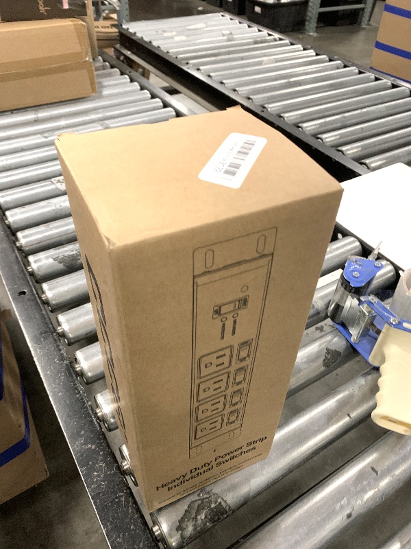 Photo 1 of CCCEI 2PCS Heavy Duty Power Strip Surge Protector 20 AMP Individual Switches. 12 Gauge Extension Cord with Multiple Outlets. Garage, Shop, Industrial Wall Mount Electric Extender. 4FT, Yellow.