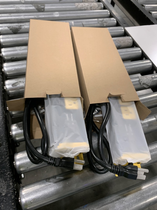 Photo 1 of CCCEI 2PCS Heavy Duty Power Strip Surge Protector 20 AMP Individual Switches. 12 Gauge Extension Cord with Multiple Outlets. Garage, Shop, Industrial Wall Mount Electric Extender. 4FT, Yellow.