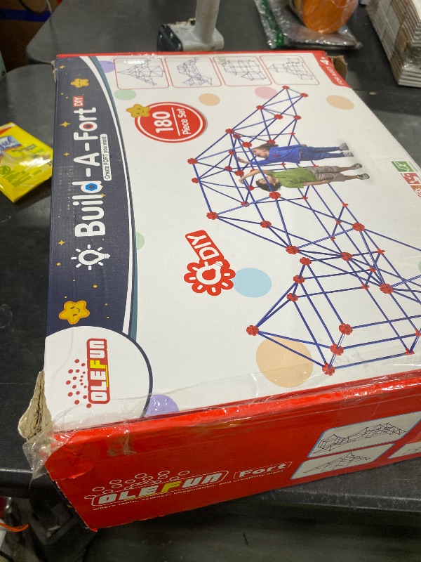View 2 of OleFun 180 Pack Fort Building Kits for Kids 4, 5, 6, 7, 8+ Year Old Boys & Girls, Creative STEM Building Toys for DIY Castles, Tunnels, Play Tent, Ideal Gifts for Aged 5-8