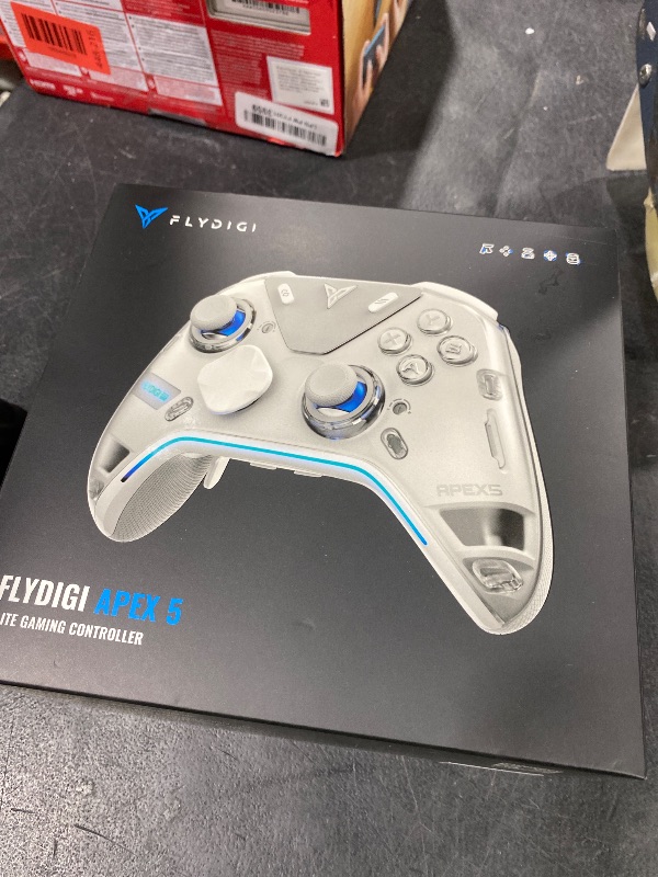 Photo 1 of FLYDIGI Apex 5 PC Controller, Forceflex Joystick 2.0, ForceAdapt Triggers, 3ms Ultra-Low Latency, RGB Light Bar, Full-Color LCD Display,1500mAh Battery PC/NS/Android/TV