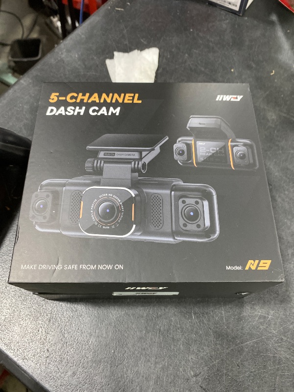 Photo 1 of IIWEY N9 5 Channel Dash Cam 360° View, 5.8G WiFi-6 with App, Free 128GB Card, FHD Front & Rear Inside, Left, Right Dash Camera for Car, 12 IR Lights Night Vision, GPS, 24/7 Parking Mode, G-Sensor