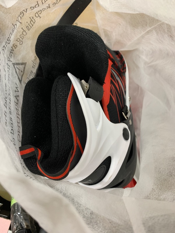 Photo 1 of LEJIJIT Adjustable Kids Inline Skates for Girls Boys Children Beginners, Black & Red Inline Skates with Light Up Wheels for Kids and Youth for Indoor Outdoor Sports (Large)