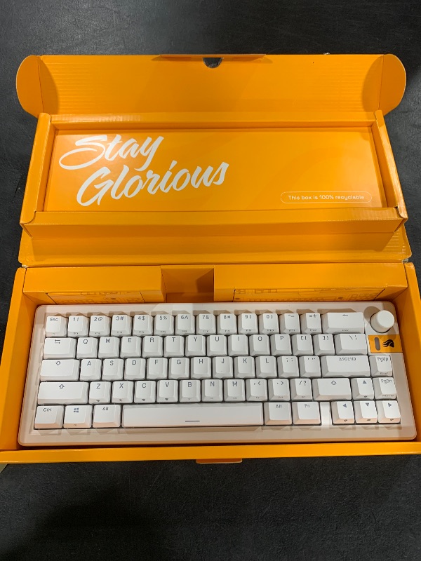 Photo 1 of Glorious Gaming - GMMK 3 HE Rapid Trigger Keyboard, Hall Effect, 8K Polling Rate, MX Mechanical & Magnetic Switches, Hotswappable 65% Keyboard, Modular Gasket System, Doubleshot PBT keycaps (White)