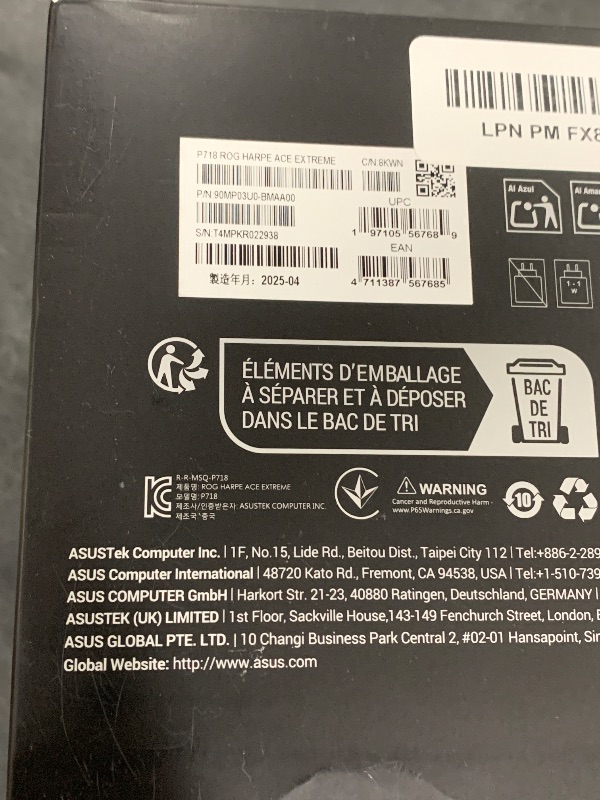 Photo 1 of ASUS ROG Harpe Ace Extreme Wireless Esports Gaming Mouse – Carbon Fiber Build, 47g Lightweight, Tri-Mode Connectivity, 42K DPI, up to 70Hr Battery, Glass Skates, Pro-Approved, PC/Mac Support - Black
