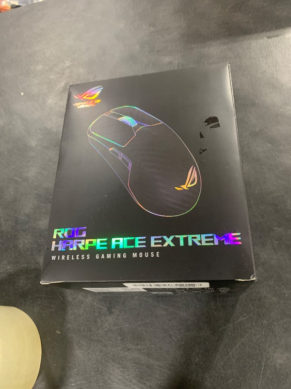 Photo 1 of ASUS ROG Harpe Ace Extreme Wireless Esports Gaming Mouse – Carbon Fiber Build, 47g Lightweight, Tri-Mode Connectivity, 42K DPI, up to 70Hr Battery, Glass Skates, Pro-Approved, PC/Mac Support - Black