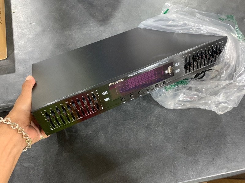 Photo 1 of EQ665 Equalizer, Hi-Fi Home Equalizer, Equalizer, Dual 10-Band Stereo, Tone Tweeter and Bass Adjustment, Built-in Bluetooth 220V (Black)