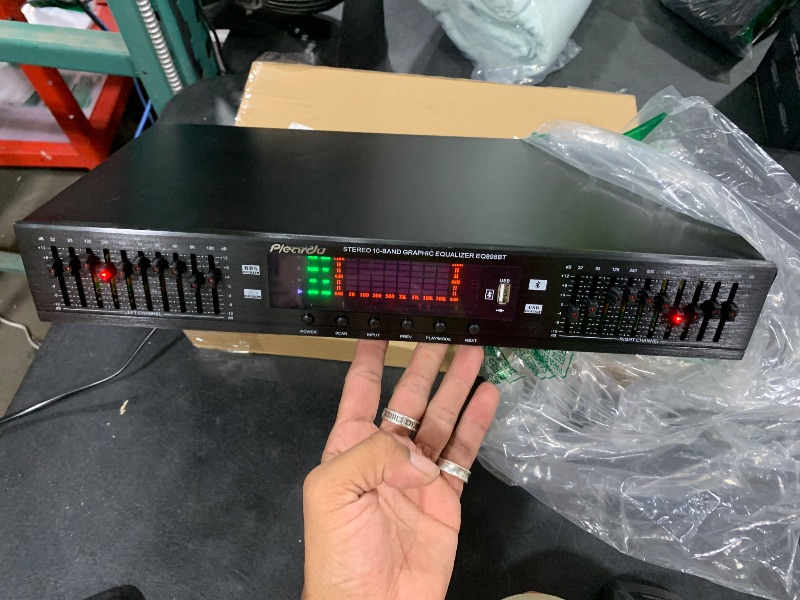 Photo 1 of EQ665 Equalizer, Hi-Fi Home Equalizer, Equalizer, Dual 10-Band Stereo, Tone Tweeter and Bass Adjustment, Built-in Bluetooth 220V (Black)