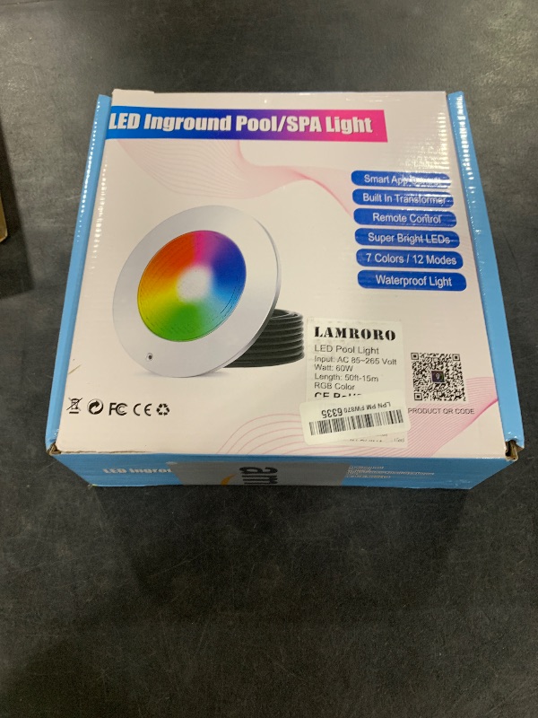 Photo 1 of Pool Lights for Inground Pool, 60W 10 Inch LED Inground Pool Light with Controller, Remote and APP Control for Wet Niche, Color Changing Underwater Swimming Pool Lights with 50 Foot Cord