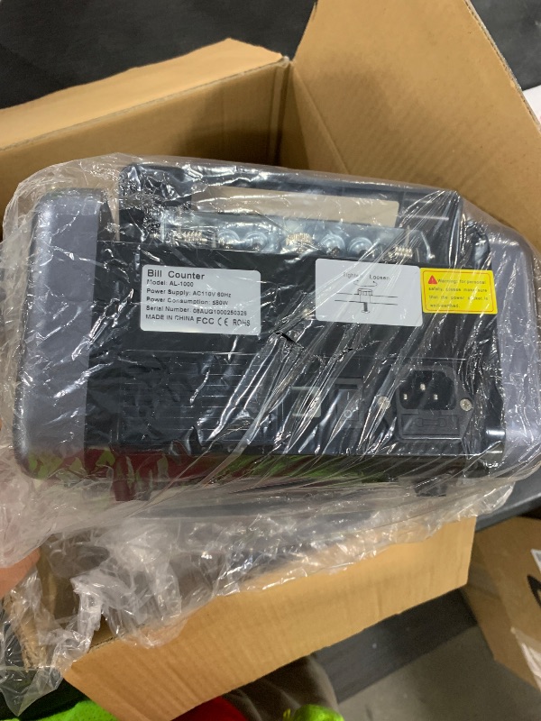 Photo 1 of LOLARAN AL1000 Money Counter Machine with Value Counting, Support Dollar and Euro, UV, MG, MT, IR, DD Counterfeit Detection, Cash Counter with LCD Display, Batch and Add, 1,000 Notes/Min