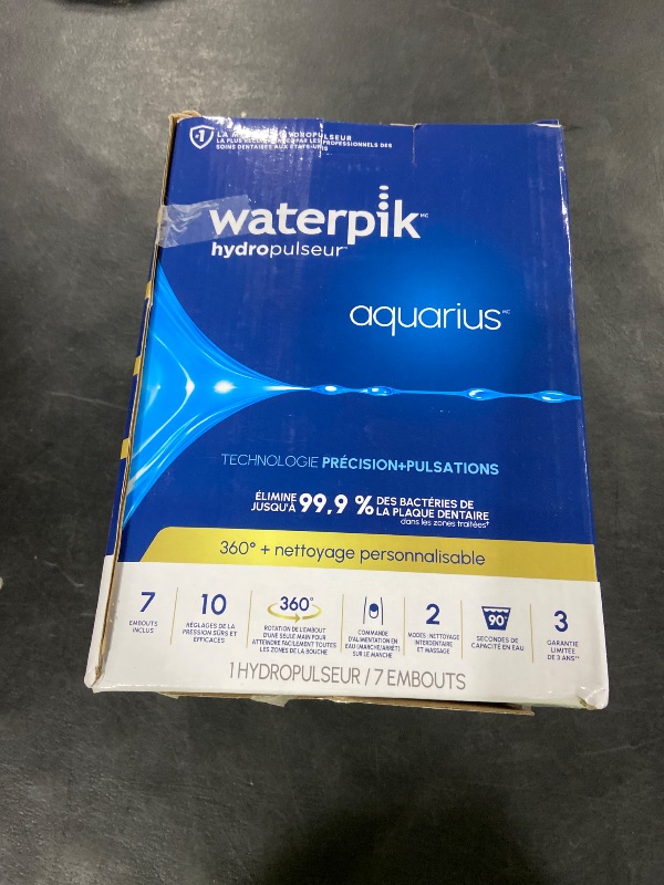 Photo 1 of Waterpik Aquarius Water Flosser For Teeth Cleaning, Gums, Braces, Dental Care, Electric Power With 10 Settings, 7 Tips For Multiple Users And Needs, ADA Accepted, Black WP-662, Packaging May Vary