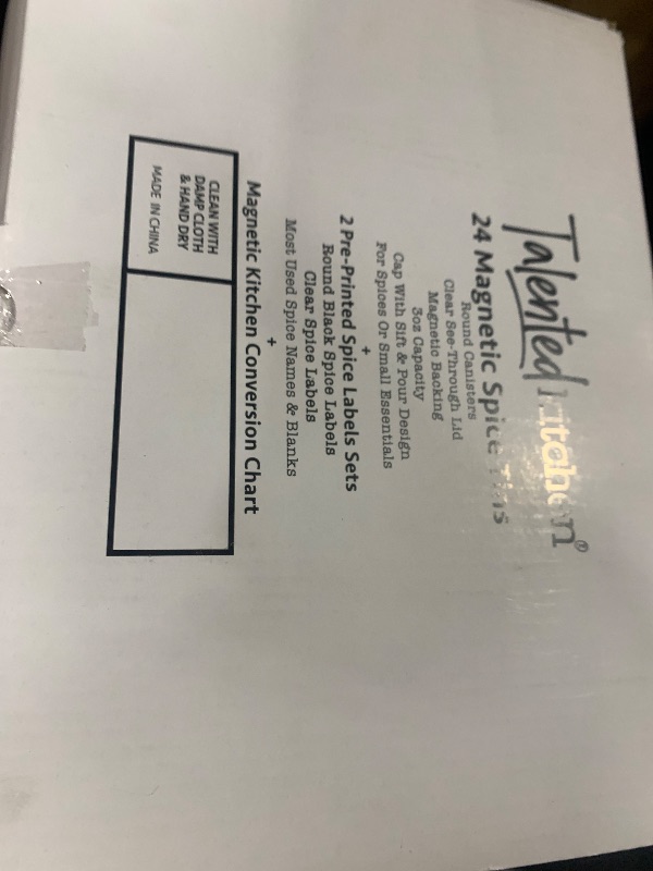 Photo 1 of Talented Kitchen Magnetic Spice Jars - 3 oz, Stainless Steel, 24-Pack - Spice Tins with Sift & Pour Lids & Fridge Magnets for Kitchen Organization