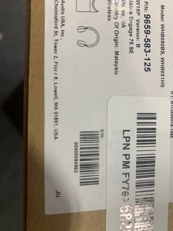 Photo 1 of Jabra Engage 75 SE (Second Edition) Wireless Headset, Dual-Ear – Telephone Headset with Industry-Leading Wireless Performance, Advanced Noise-Cancelling Microphone, All Day Battery Life - Black