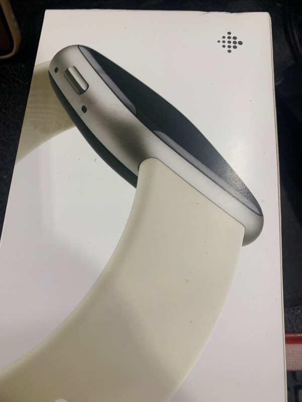 Photo 1 of Fitbit Sense 2 Advanced Health and Fitness Smartwatch with Tools to Manage Stress and Sleep, ECG App, SpO2, 24/7 Heart Rate and GPS, Lunar White/Platinum, One Size (S & L Bands Included)