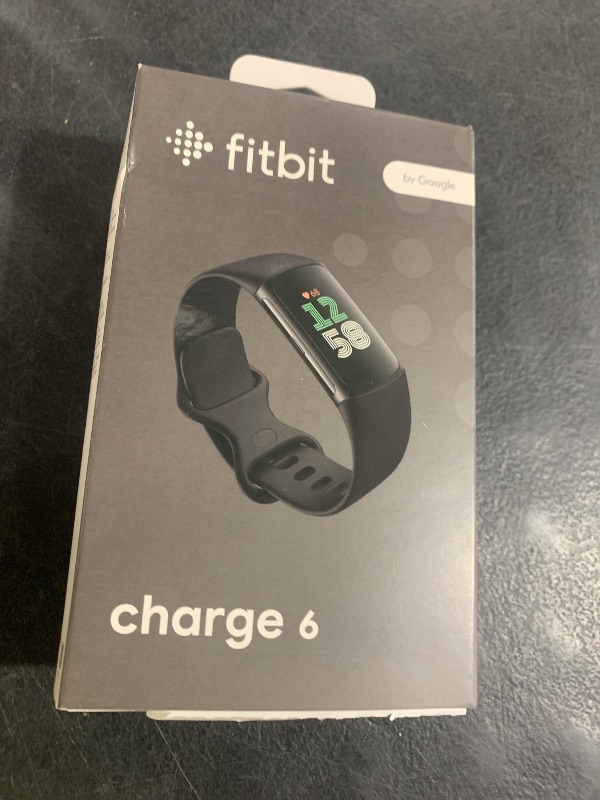 Photo 1 of Fitbit Charge 6 Fitness Tracker with Google apps, Heart Rate on Exercise Equipment, 6-Months Premium Membership Included, GPS, Health Tools and More, Obsidian/Black, One Size (S & L Bands Included)