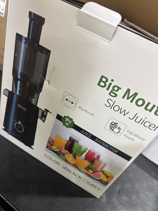 Photo 1 of ECOSELF Juicer Machines - Wide Mouth Feed Chute with Self Feeding Hands-Free Design - Cold Press Juicer for Vegetables and Fruits - Juice Extractor Machine High Juice Yield - With Brush