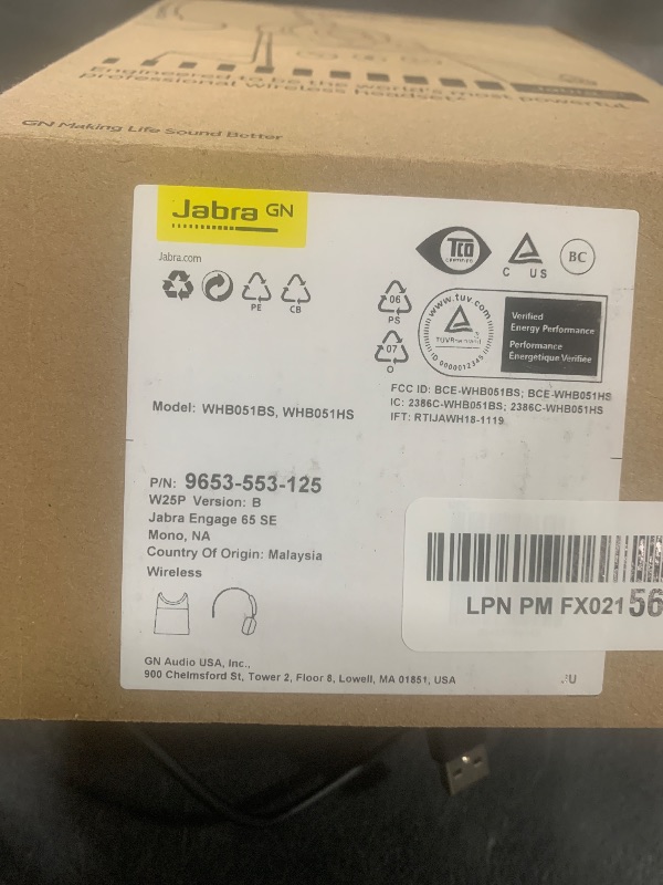 Photo 1 of Jabra Engage 65 SE (Second Edition) Wireless Headset, Single-Ear – Telephone Headset with Industry-Leading Wireless Performance, Advanced Noise-Cancelling Microphone, All Day Battery Life - Black