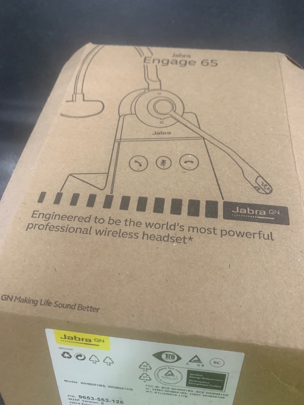 Photo 1 of Jabra Engage 65 SE (Second Edition) Wireless Headset, Single-Ear – Telephone Headset with Industry-Leading Wireless Performance, Advanced Noise-Cancelling Microphone, All Day Battery Life - Black
