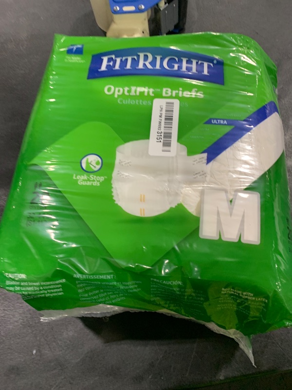 Photo 1 of FitRight Ultra Adult Diapers, Disposable Incontinence Briefs, Leak-Proof Diaper, Absorbent Briefs For Men and Women, Maximum Protection, Medium, 32 – 44 in, 20 briefs per bag