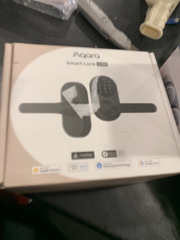 Photo 1 of Aqara Smart Lock U300, Fingerprint Keyless Entry Door Lock with Handle, Matter Over Thread with Apple Home Keys, Touchscreen Keypad, Smart Lever Lock Supports Apple Home, Alexa, Google, IFTTT, Black