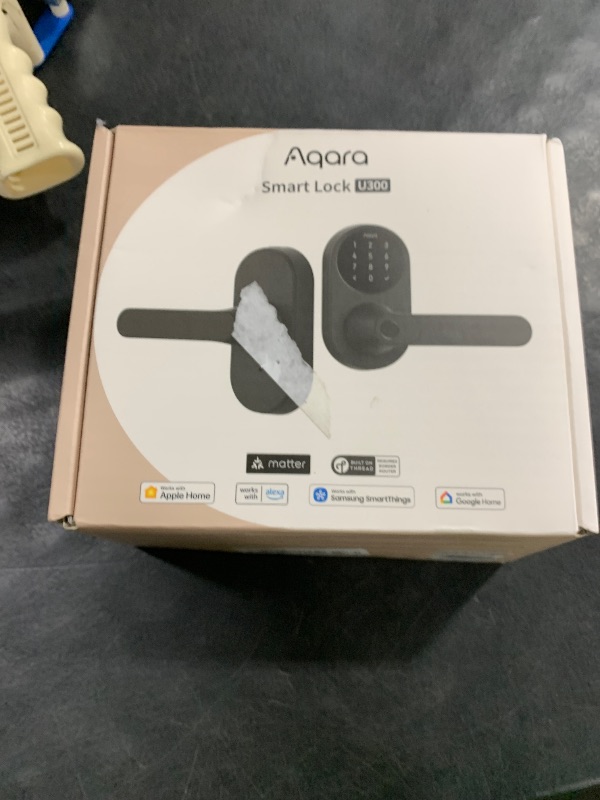 Photo 1 of Aqara Smart Lock U300, Fingerprint Keyless Entry Door Lock with Handle, Matter Over Thread with Apple Home Keys, Touchscreen Keypad, Smart Lever Lock Supports Apple Home, Alexa, Google, IFTTT, Black