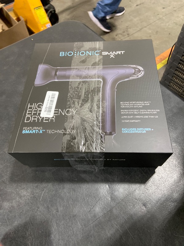 Photo 1 of Bio Ionic SMART-X Hair Dryer with Diffuser, High-Efficiency Blow Dryer with 3 Heat & 3 Speed Settings, Gently Dries, Defines & Reduces Frizz, Self-Cleaning Function, Alpine White