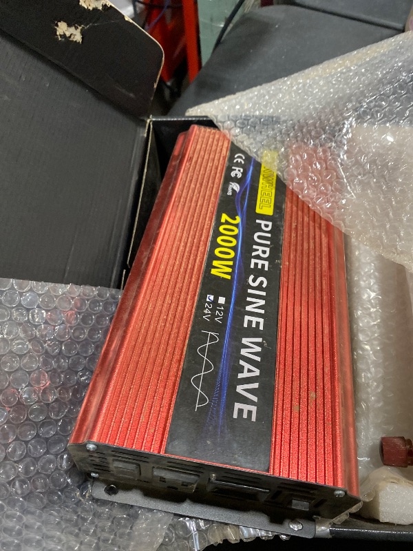 Photo 1 of SUNWHEEL 2000W 24V Pure Sine Wave Inverter, 24V DC to 110V/120V AC Power Inverter for RV?Off Grid?Truck?Power Outage with 2 AC outlets and LCD Display