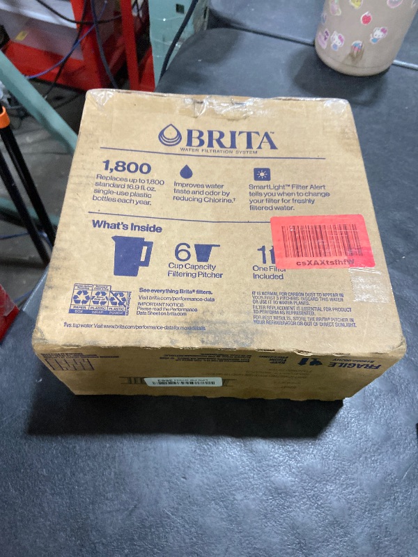 Photo 1 of Brita Metro Water Filter Pitcher with SmartLight Change Indicator, BPA-Free, Replaces 1,800 Plastic Water Bottles a Year, Lasts Two Months, Includes 1 Filter, Small - 6-Cup Capacity, White