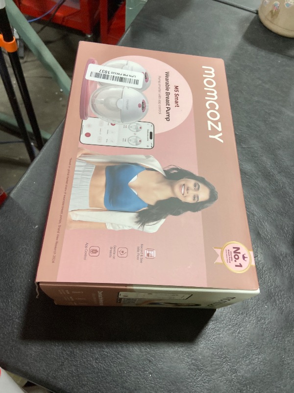 Photo 1 of Momcozy M5 Smart APP Controlled Wearable Breast Pump, Hands-Free Wireless Electric Pump, 3 Modes 9 Suction Levels, BPA-Free, Portable Lightweight, 24mm Flange, 2-Pack Cozy Red