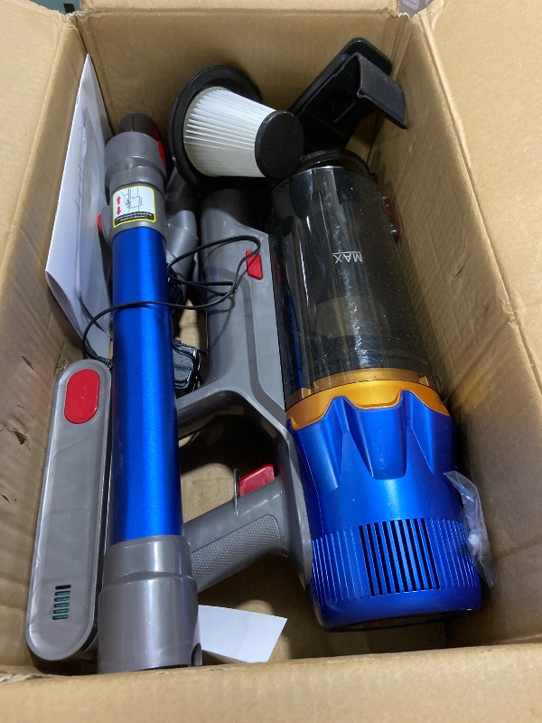 Photo 1 of **DAMAGED, INCOMPLETE** iXlion Cordless Vacuum Cleaner for Home - Powerful Stick Vacuum with HEPA Filter, 55-Min Runtime, LED Light, Anti-Tangle Brush, Detachable Battery,Lightweight Vacuum for Pet Hair,Carpets & Hard Floors