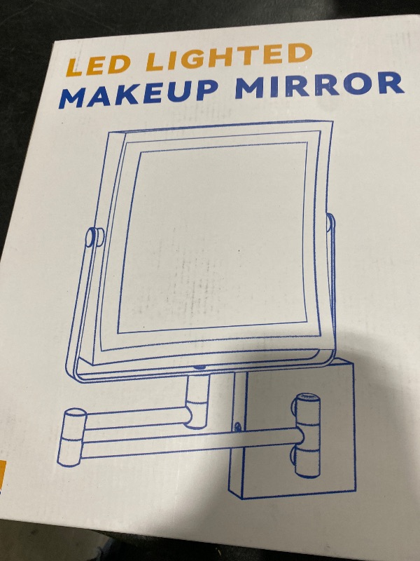 Photo 1 of Ruacq Rechargeable Wall Mounted Makeup Mirror with Lights, Double Sided 1X/10X Magnifying Vanity Mirror with 3 Color Lighting, Touch Screen Dimmable, 360° Rotation Extension Foldable Arm(Matte Black)