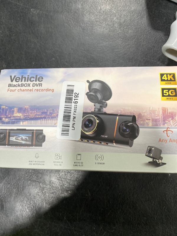 Photo 1 of 4 Channel 360° Dash Cam Front Rear Inside & Left Right,4K+1080P*3 FHD Car Camera,5GHz WiFi & App Control,8 IR Lamps Night Vision,24H Parking Mode,G-Sensor,Loop Recording,Includes 64GB SD Card?Black?