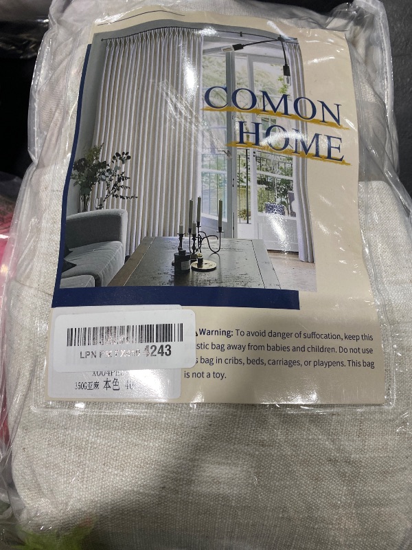 Photo 1 of Natural Linen Curtains 84 Inch Length 2 Panels for Living Room Neutral Textured Pinch Pleated Curtains Ivory Cream Beige Light Filtering Pleated Drapes 84 Inches Long Back Tab Hooks Clips Rings 7Ft