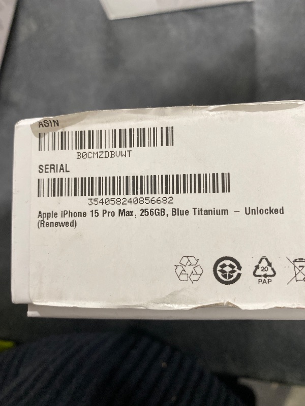 Photo 1 of Apple iPhone 15 Pro Max, 256GB, Blue Titanium - Unlocked (Renewed)