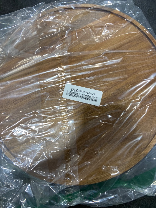 Photo 1 of 12 Inch Acacia Wood Round Tray, Wooden Decorative Serving Coffee Table Tray Centerpiece Candle Holder for Farmhouse Kitchen Dining Room Home Decor Coffee Table Decor and Accessories